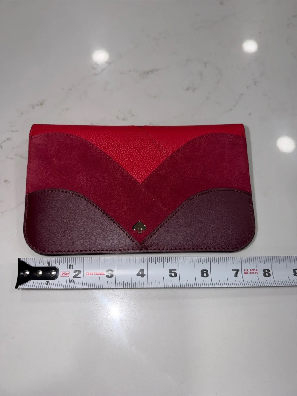 kate spade Red and Burgundy Patchwork Leather Clutch